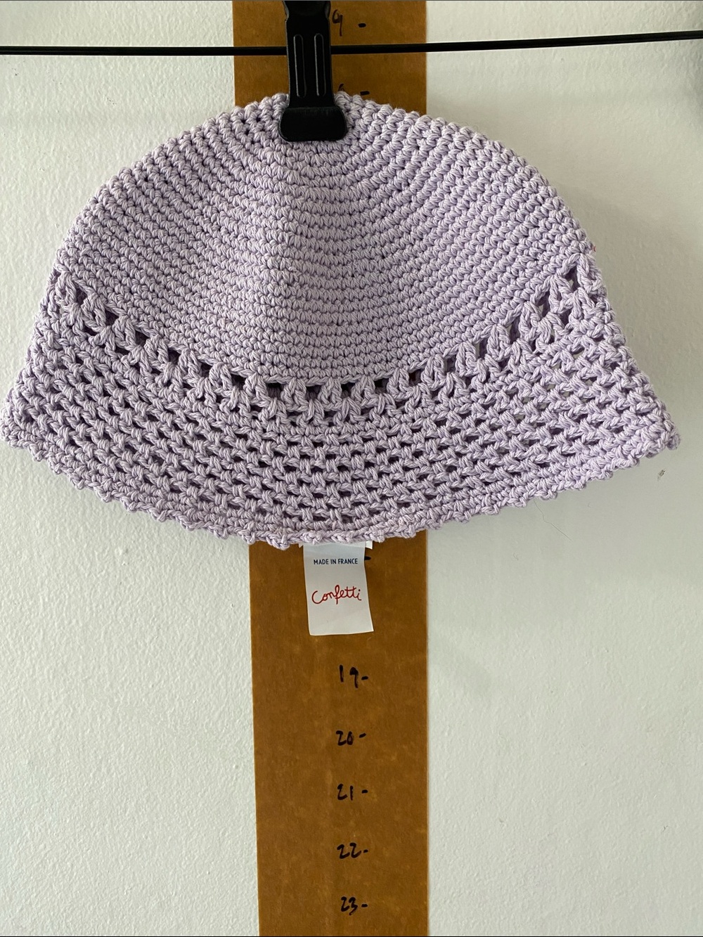 Vintage NWT Confetti Brand Lavender Crochet Beanie - Made in France